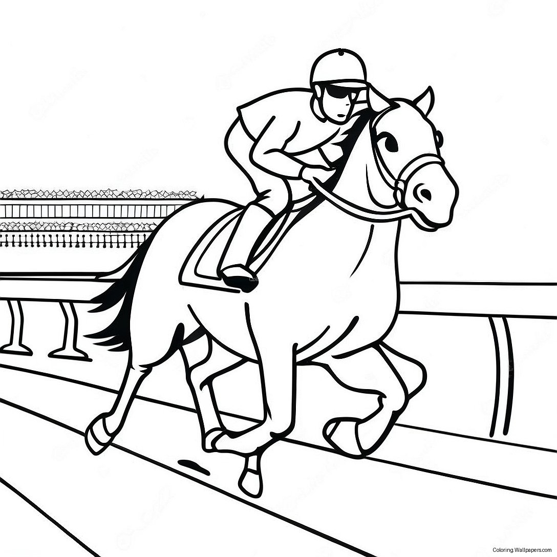 Exciting Derby Race Coloring Page 34277