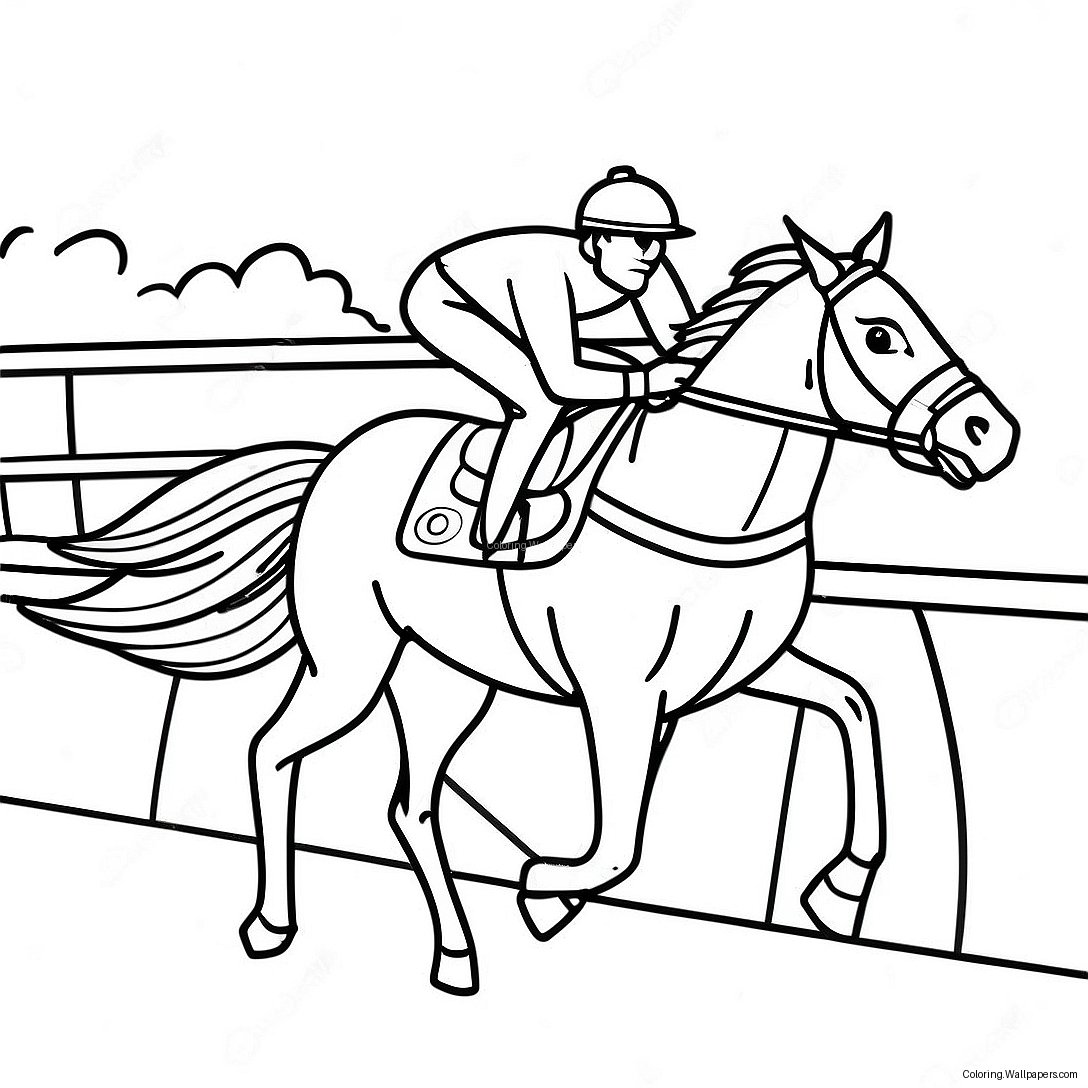 Exciting Derby Race Coloring Page 34278