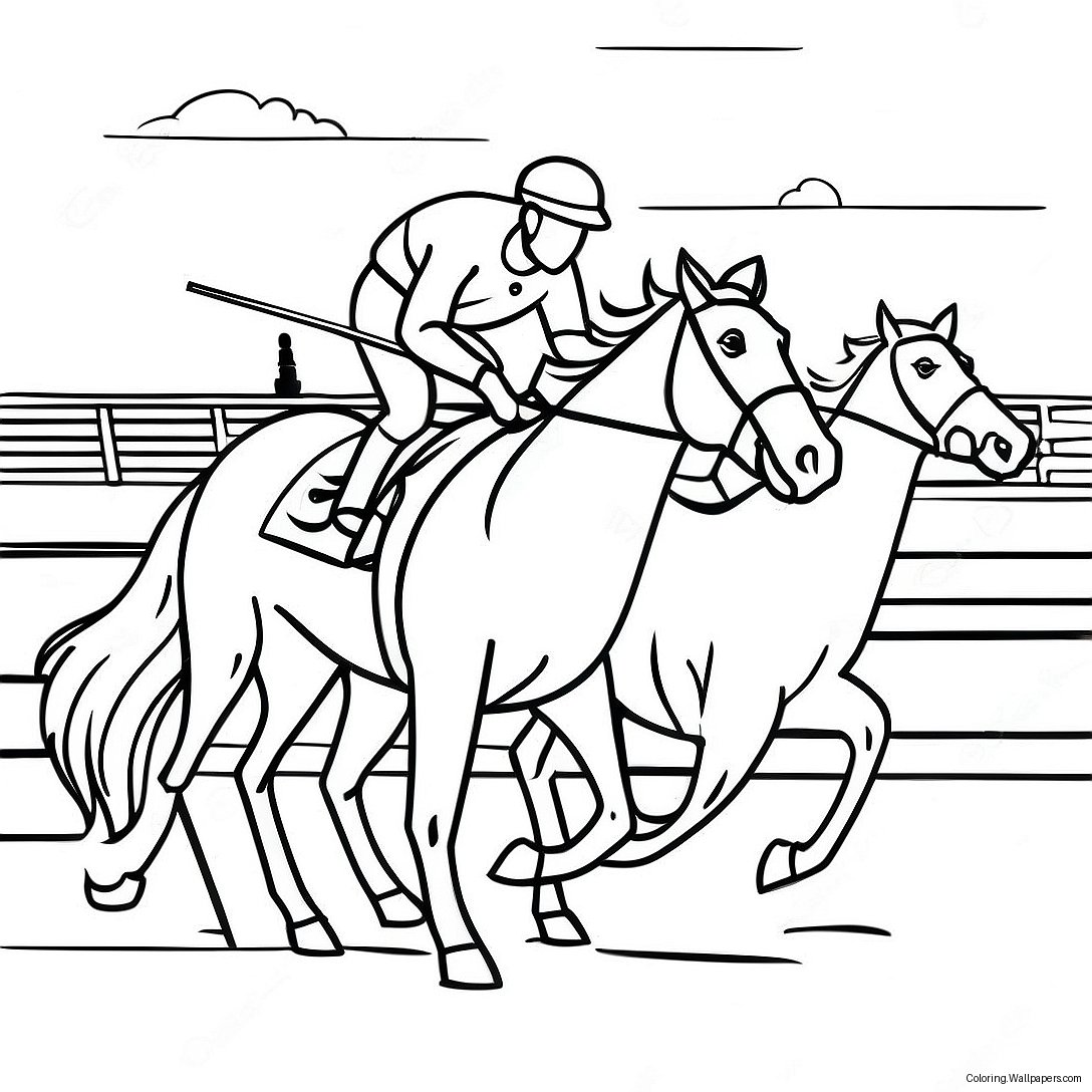 Exciting Derby Race Coloring Page 34279