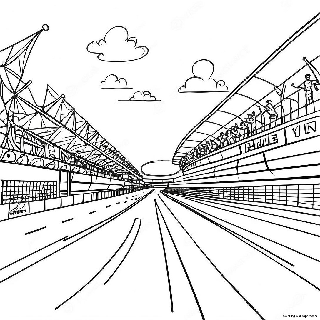 Exciting F1 Race Track Coloring Page 6038