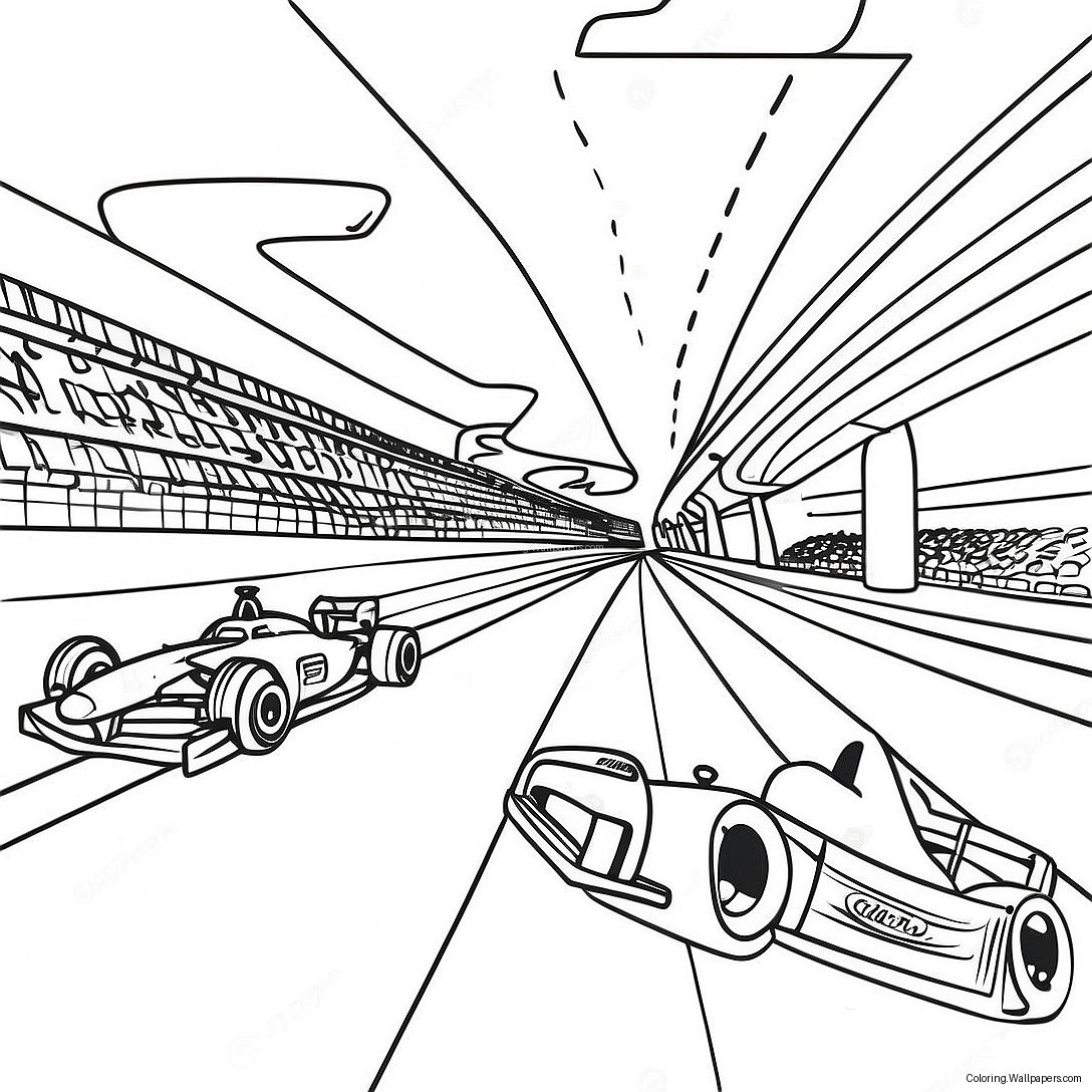 Захватывающая Раскраска Гоночной Трассы F1 6039