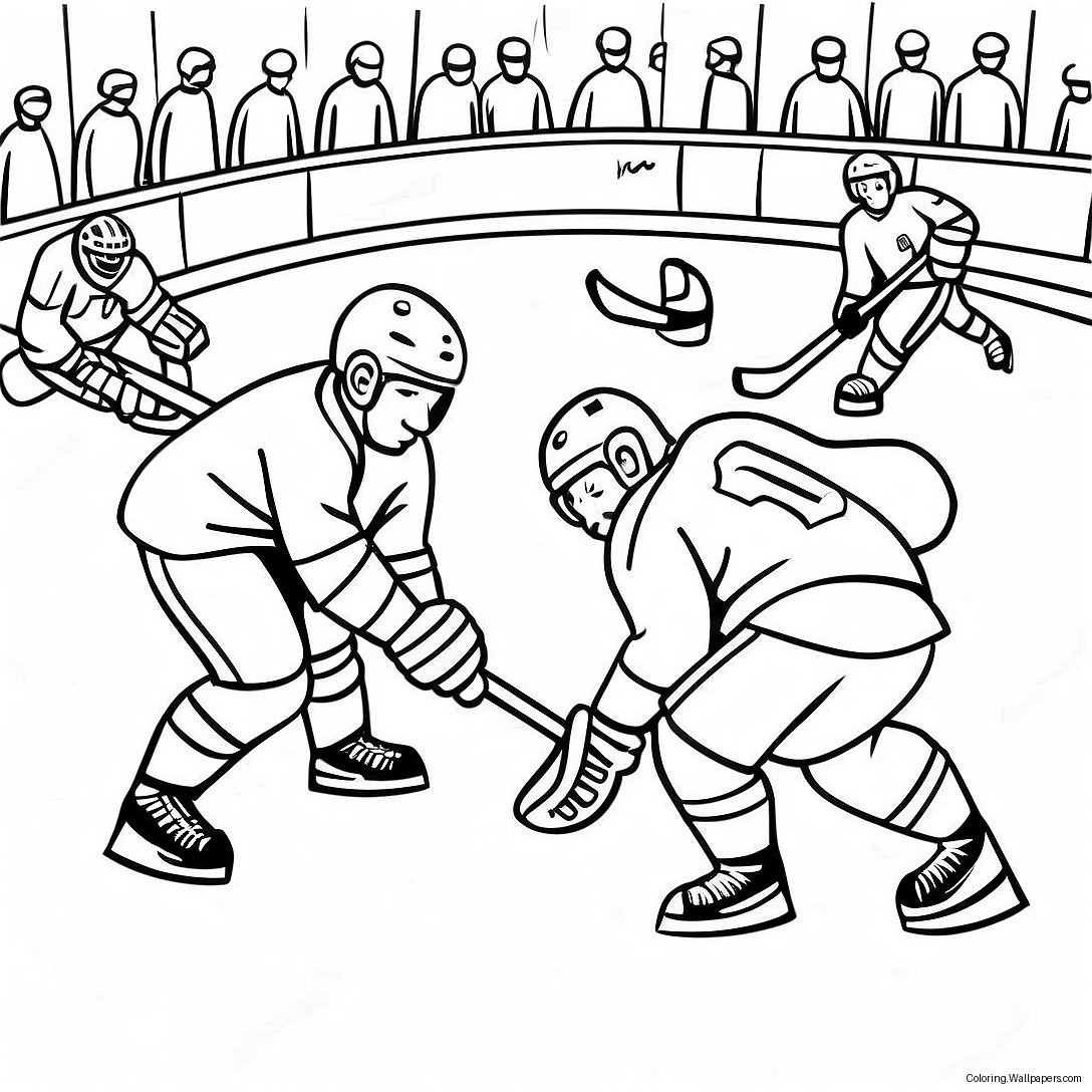 Exciting Hockey Game Scene Coloring Page 51333