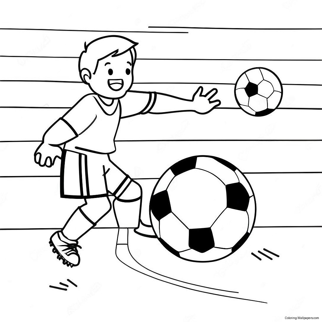 Exciting Soccer Game Coloring Page 43543