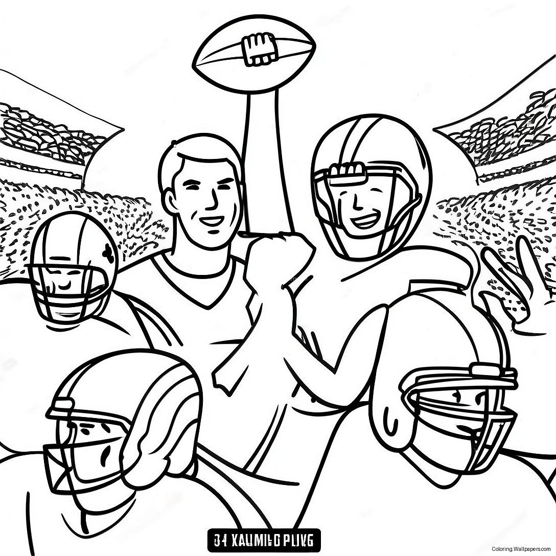 Exciting Super Bowl 58 Players Coloring Page 8377