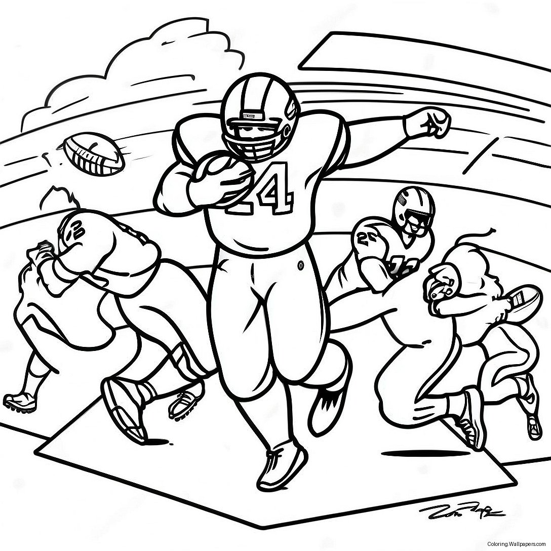 Exciting Superbowl 2024 Game Scene Coloring Page 7026