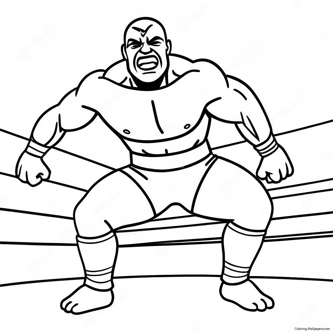 Exciting Wrestler In Action Coloring Page 32344