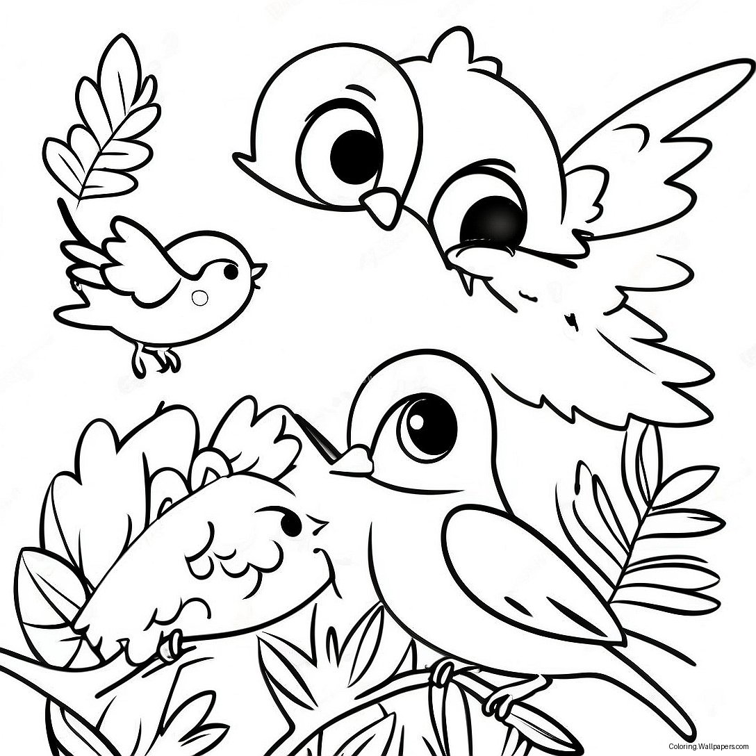 Exotic Tropical Birds Coloring Page 54634