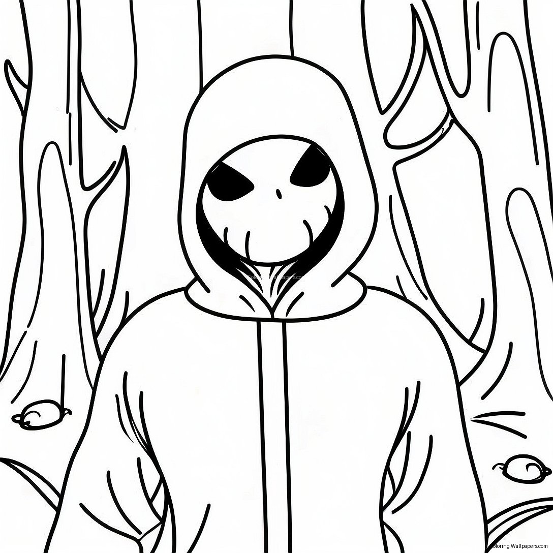 Pagina Da Colorare Eyeless Jack Nella Foresta Oscura 54474