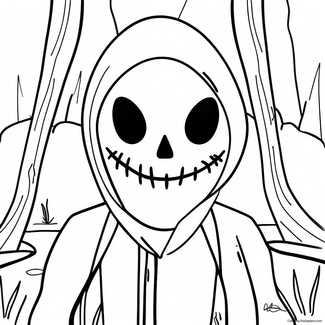 Eyeless Jack In The Dark Forest Coloring Page 54476