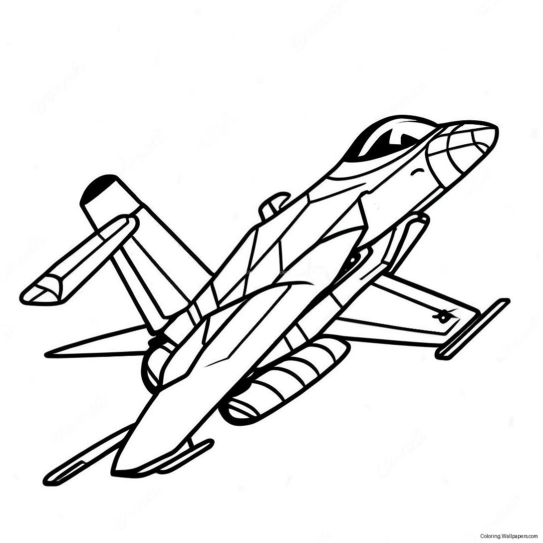 Page À Colorier De Jet De Chasse F18 En Vol 18593