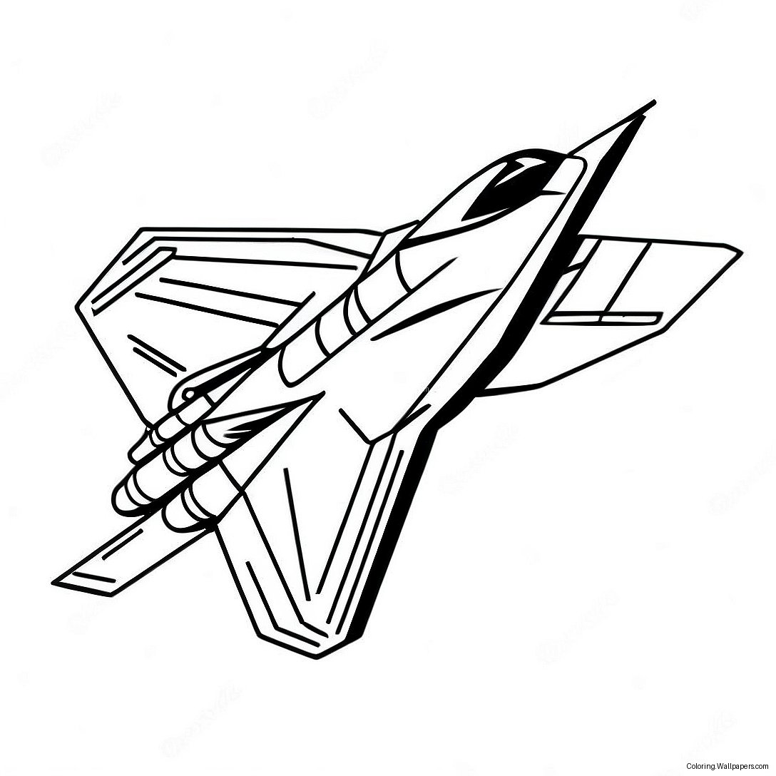 F22 Stridsflygplan Färgläggningssida 49321