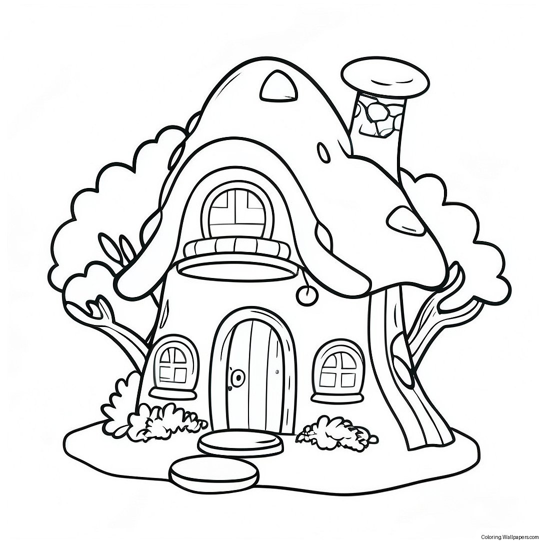 Fairy House Coloring Page 7612