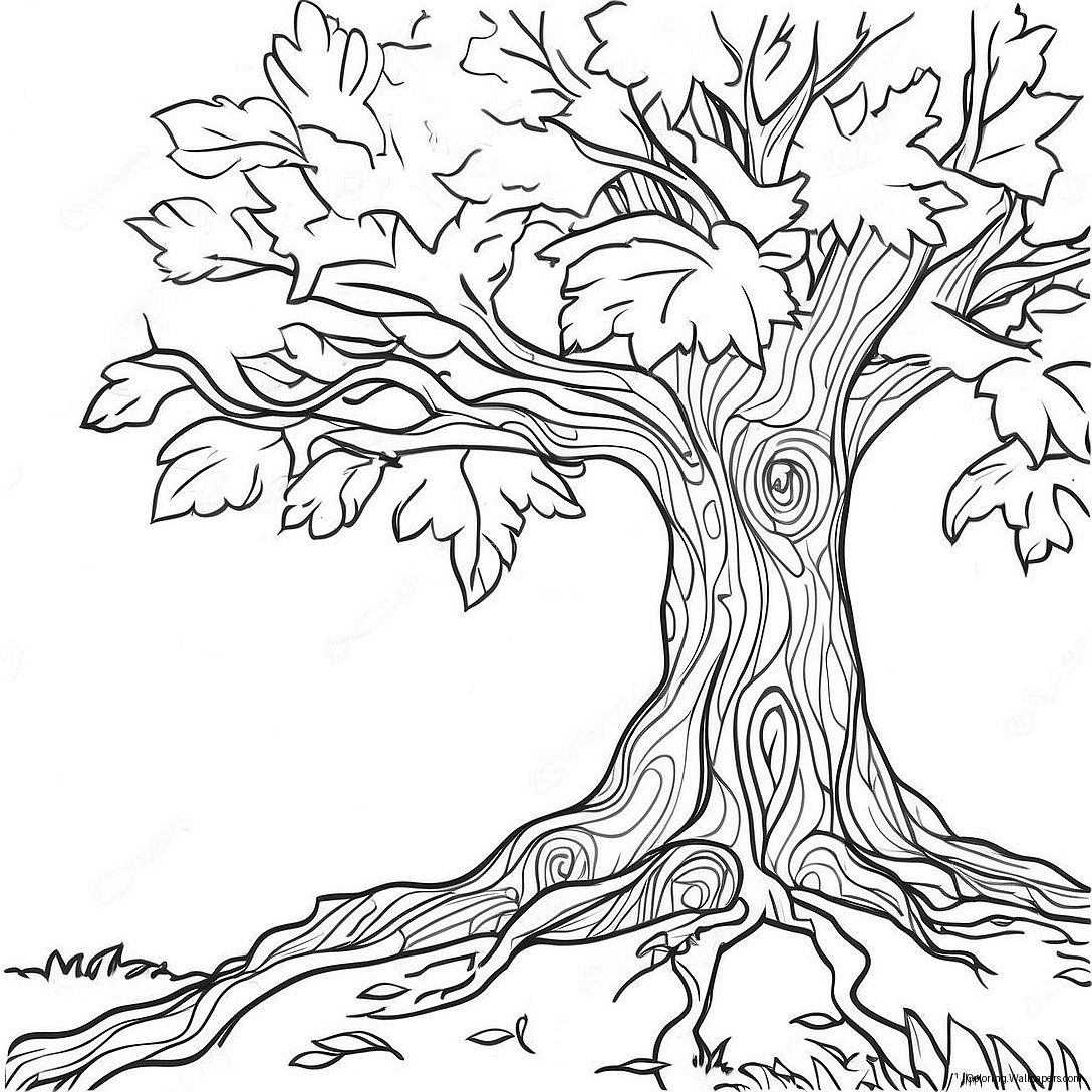 Fall Tree Outline Coloring Page 24711