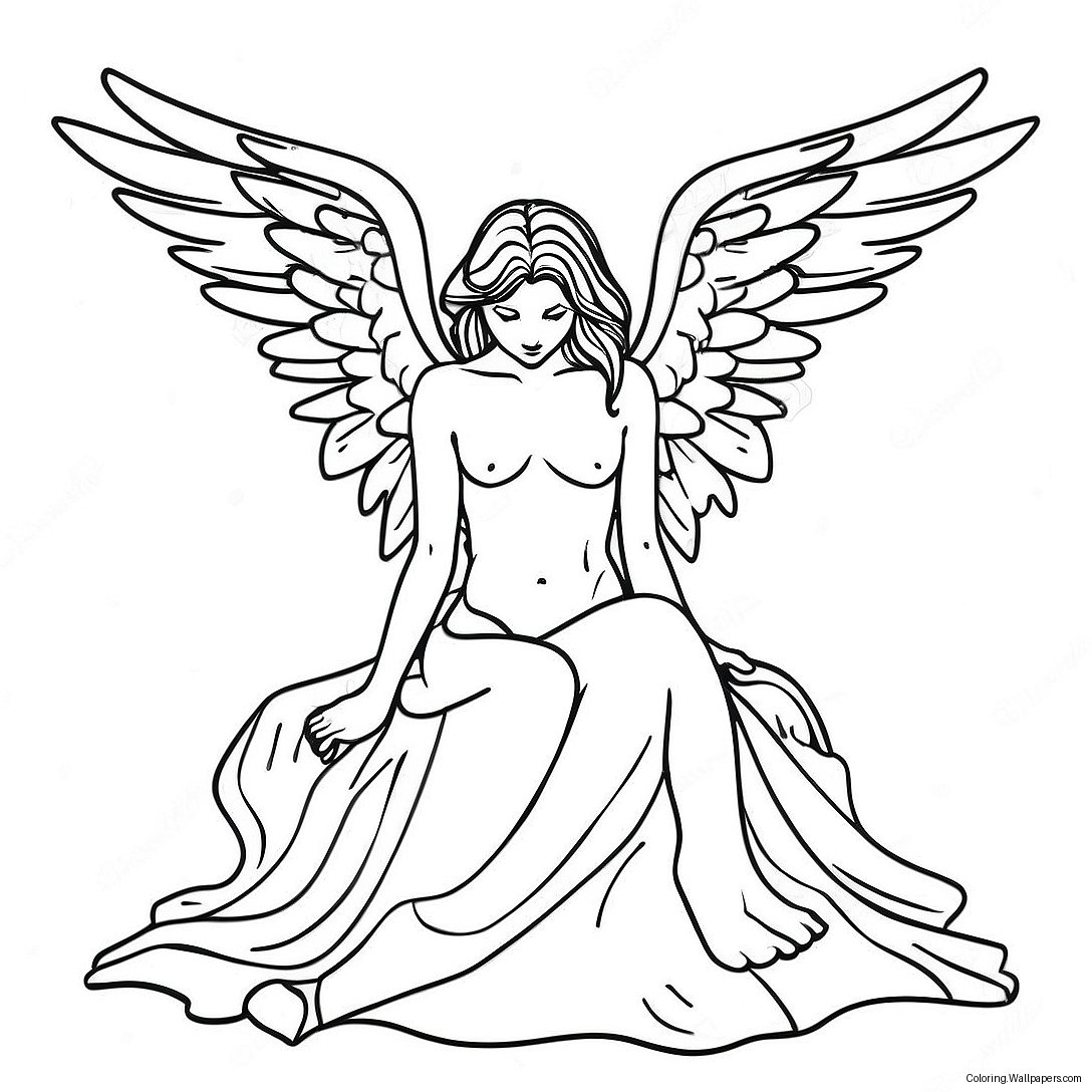 Fallen Angel Gothic Coloring Page 50597