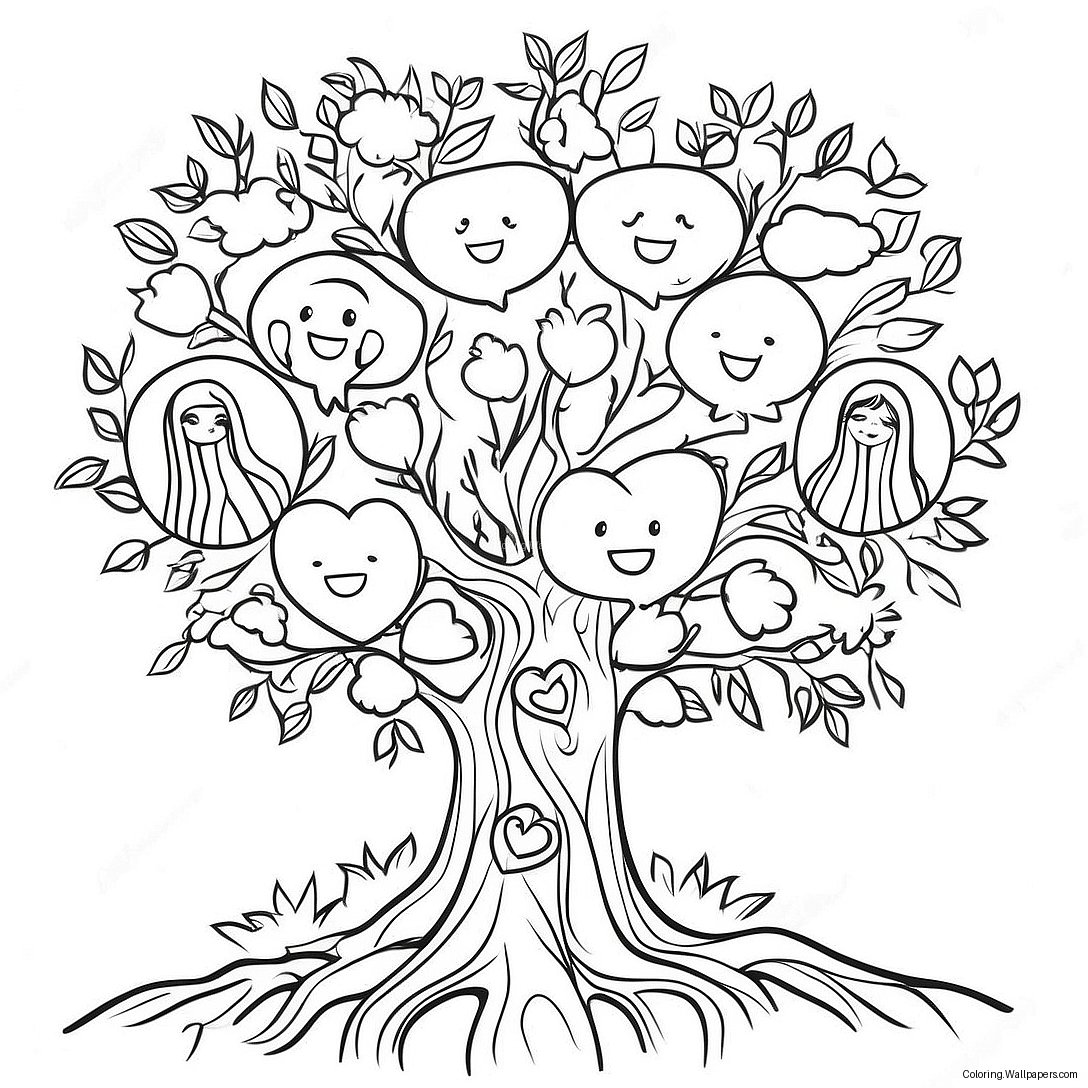 Family Tree Coloring Page 20469