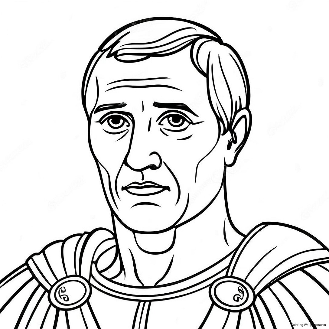 Famous Julius Caesar Portrait Coloring Page 54152