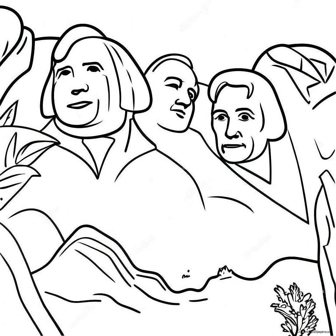 Page À Colorier Des Présidents Célèbres Sur Le Mont Rushmore 50689