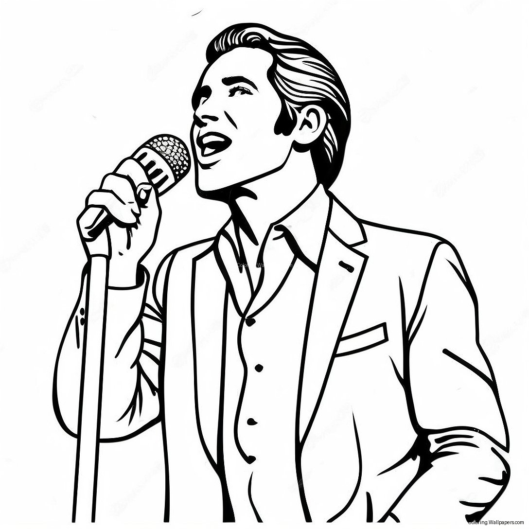 Famous Singer On Stage Coloring Page 27173