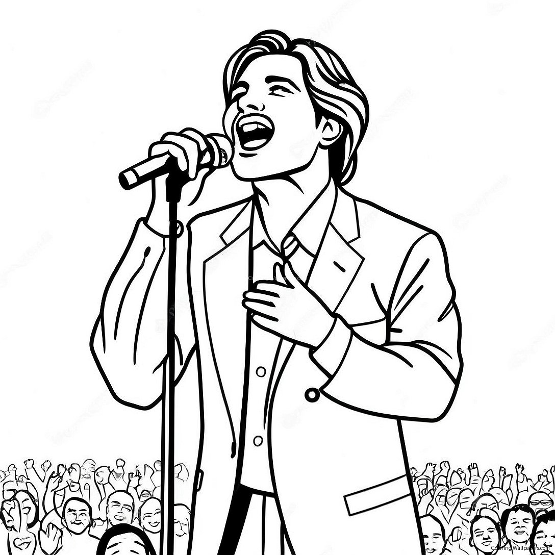 Famous Singer On Stage Coloring Page 27174