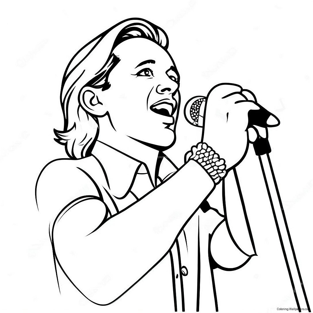 Famous Singer On Stage Coloring Page 27175