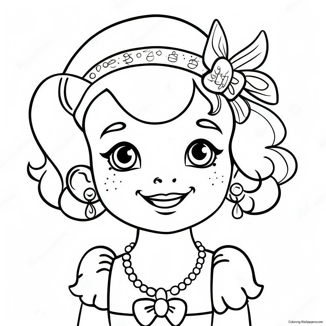 Página Para Colorir Fancy Nancy Com Acessórios Brilhantes 3299