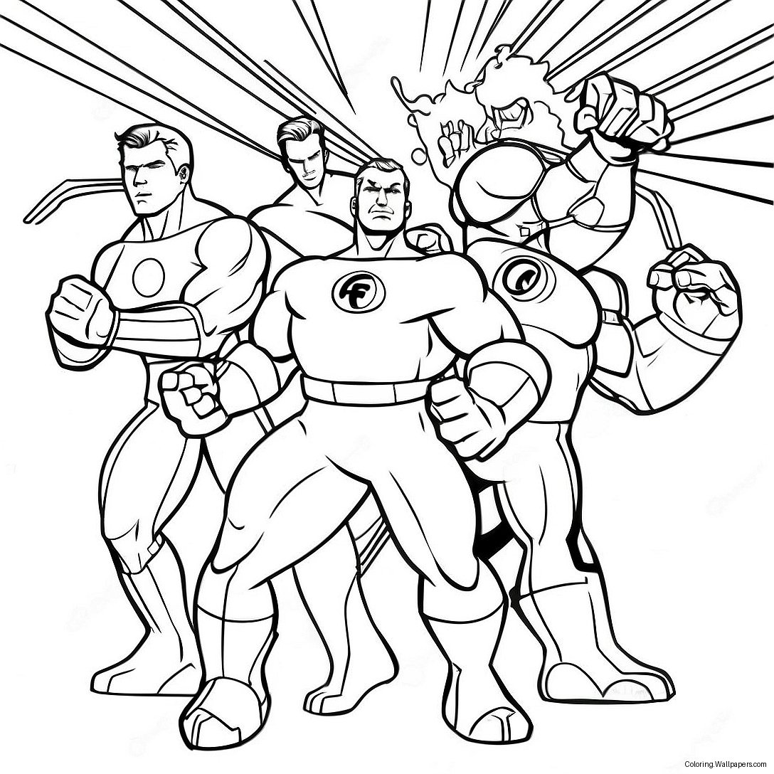 Fantastic Four Team Coloring Page 30457