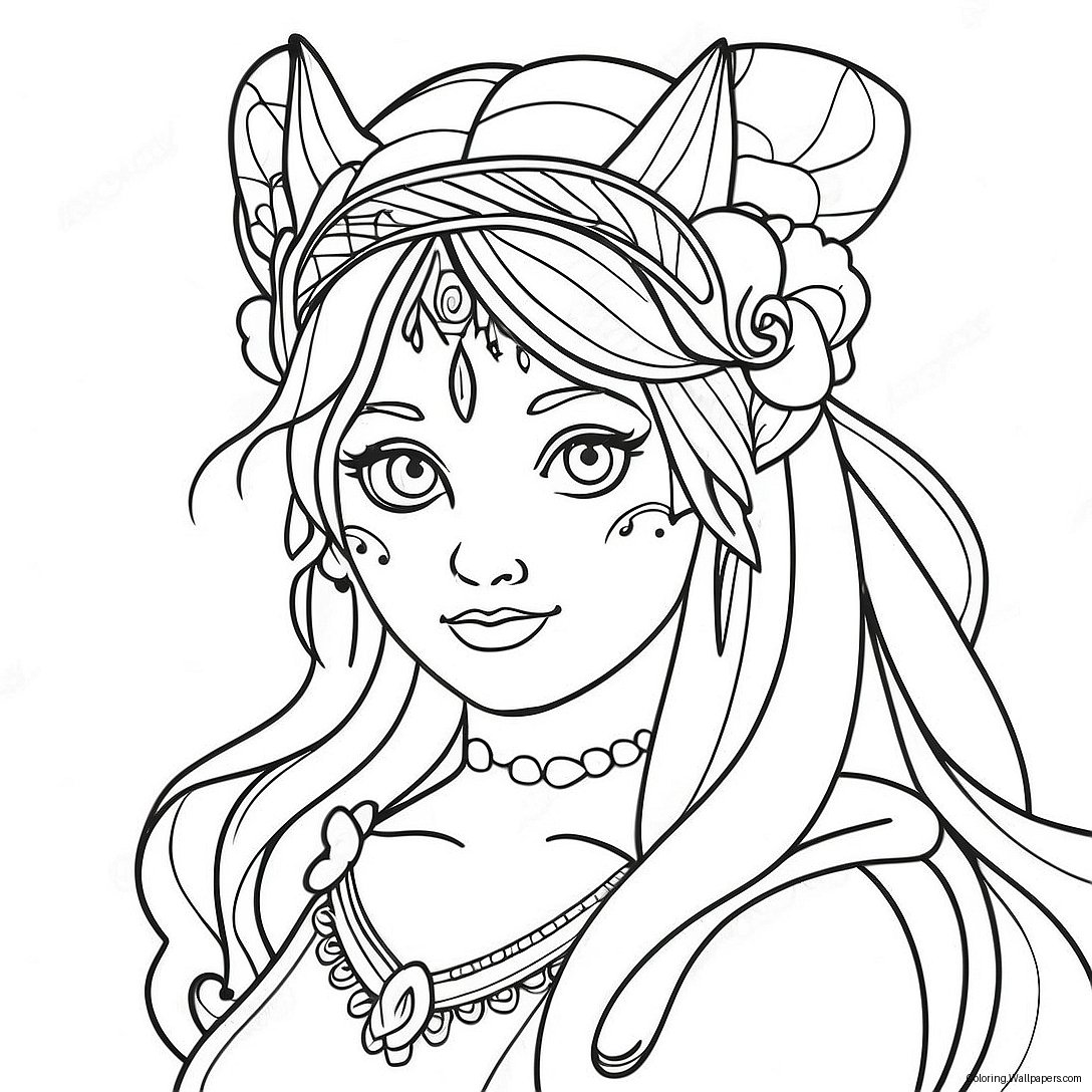 Fantasy Girl Coloring Page 22979