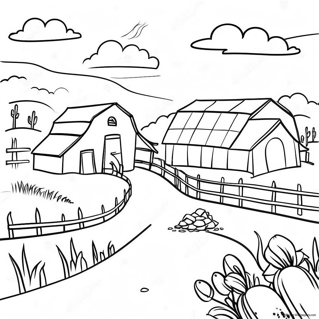 Farm Landscape Coloring Page 4640