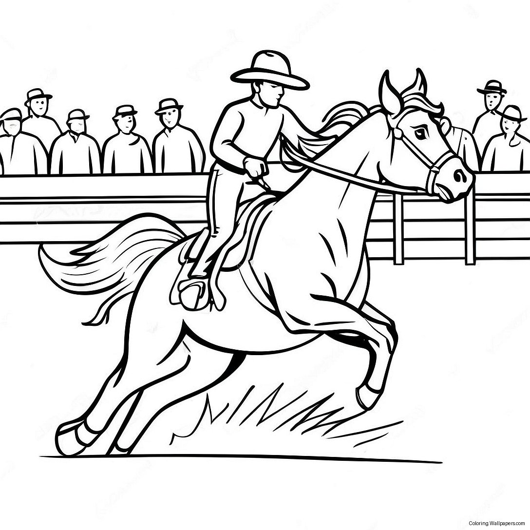 Fast Barrel Racing Action Coloring Page 11680