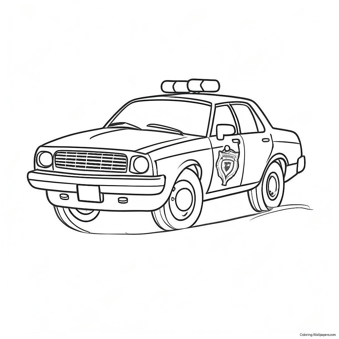 Fast Police Car In Action Coloring Page 369