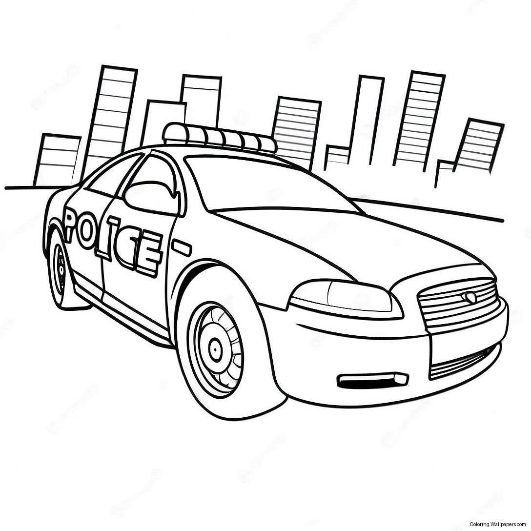 Fast Police Car In Action Coloring Page 372