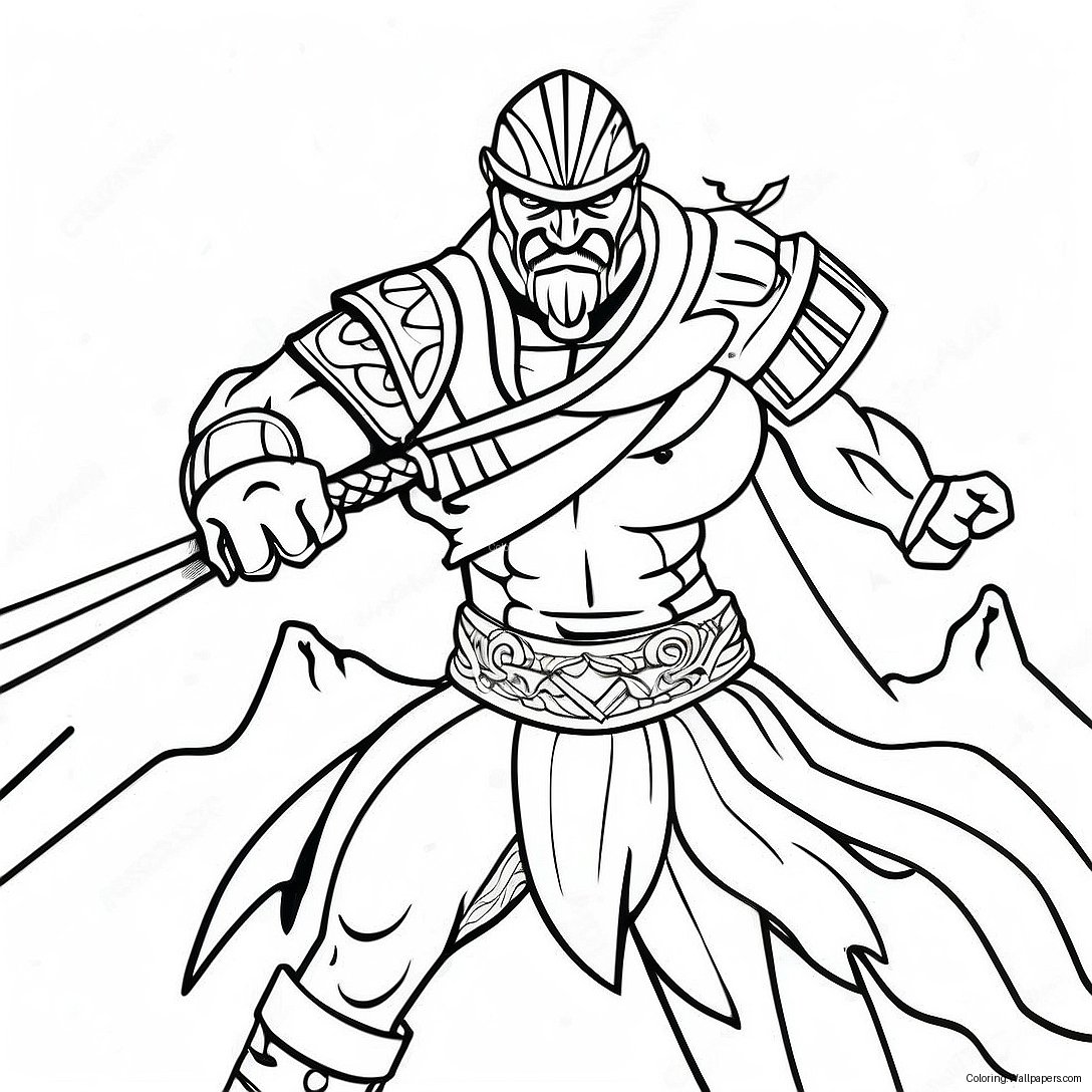 Fearless Bad Ass Warrior Coloring Page 14857