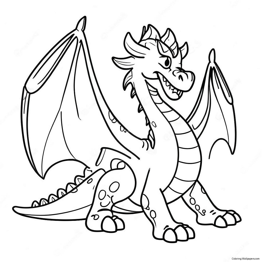 Fearsome Dragon Master Coloring Page 20115