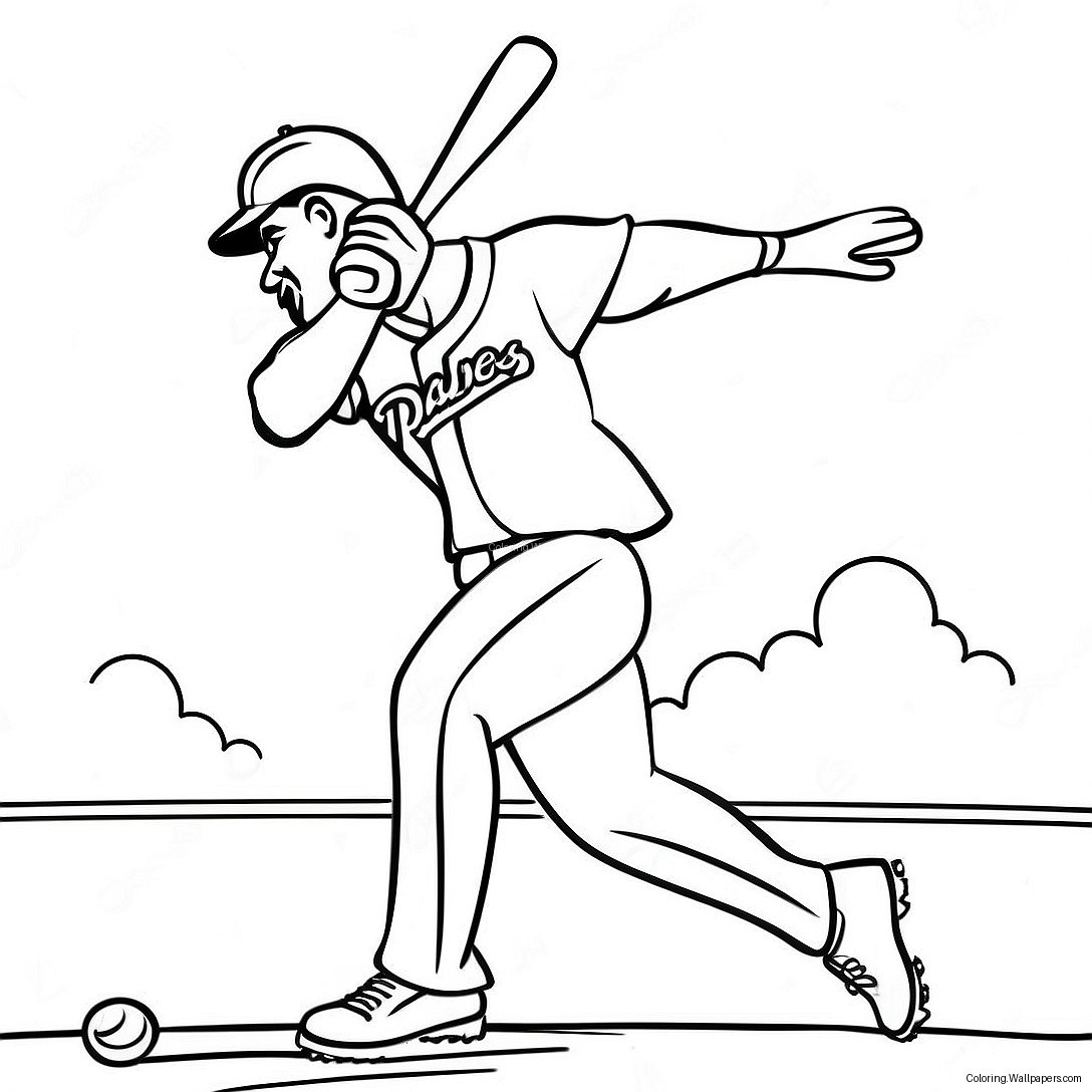 Fernando Tatis Jr Swinging Bat Coloring Page 20906