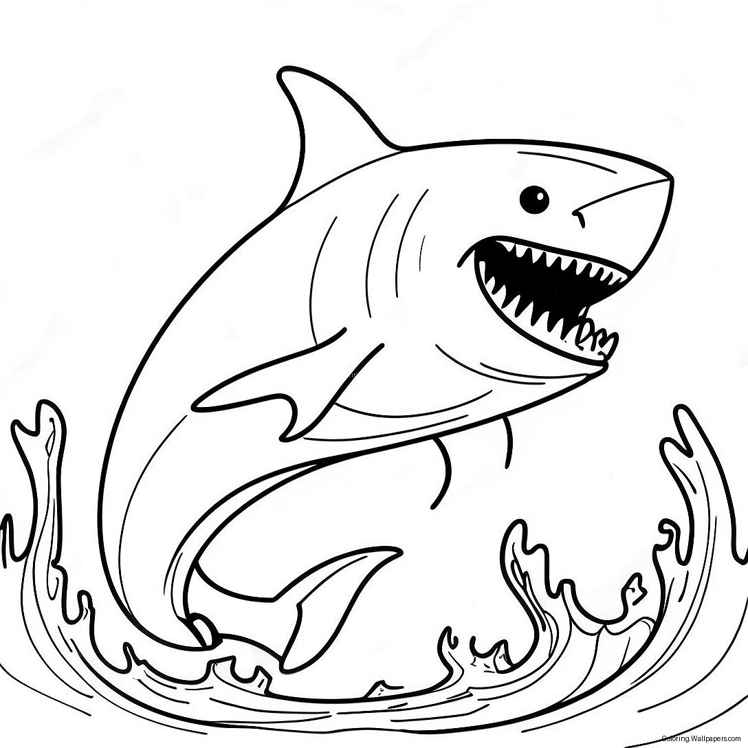 Ferocious King Shark In Action Coloring Page 56829