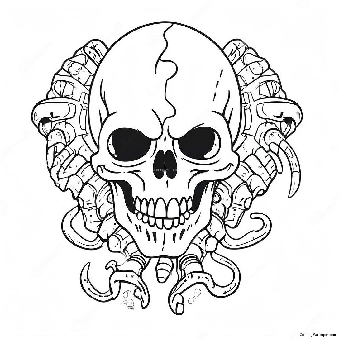 Ferocious Skull Crawler Coloring Page 40063