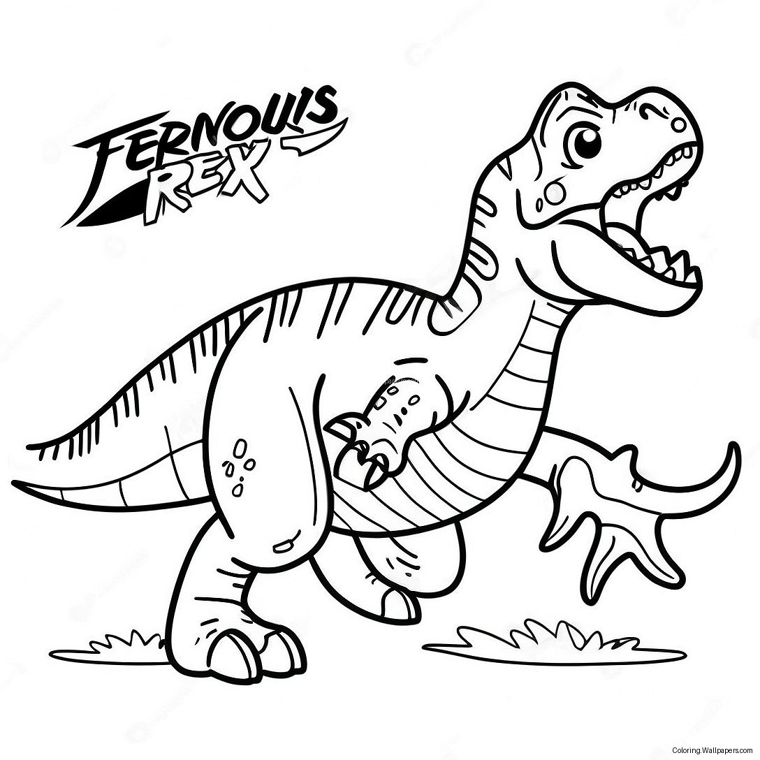 Page À Colorier Du T-Rex Féroce 45271