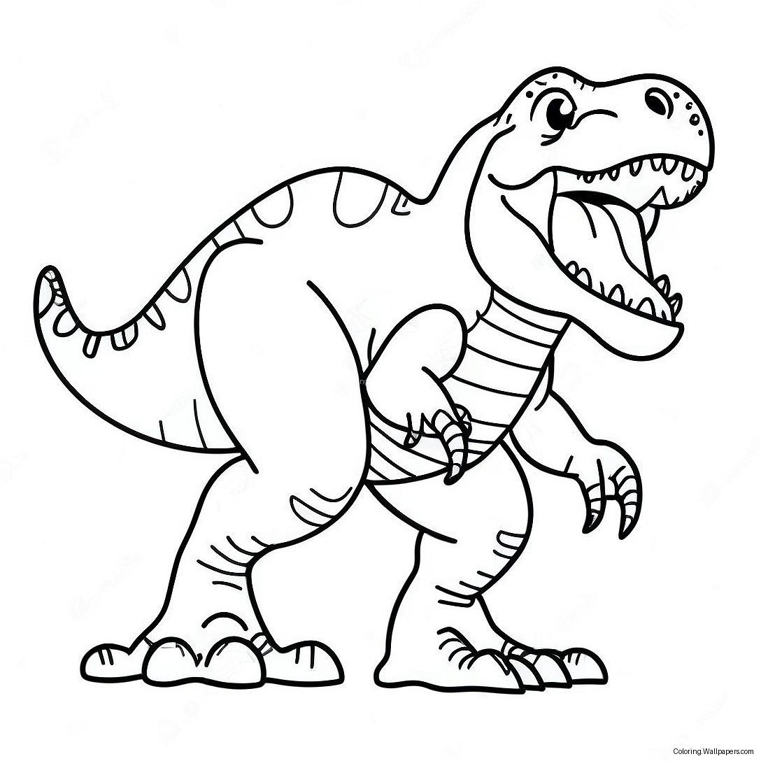 Fryktinngytende T-Rex Dinosaur Fargeleggingsark 36345