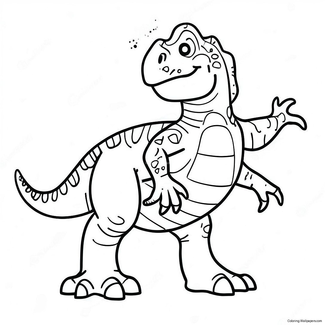 Página Para Colorir Do Dinossauro T-Rex Feroz 36346