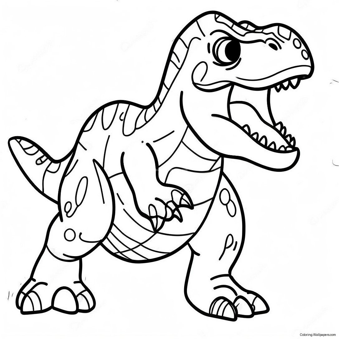 Fier T-Rex Grommende Kleurplaat 31778