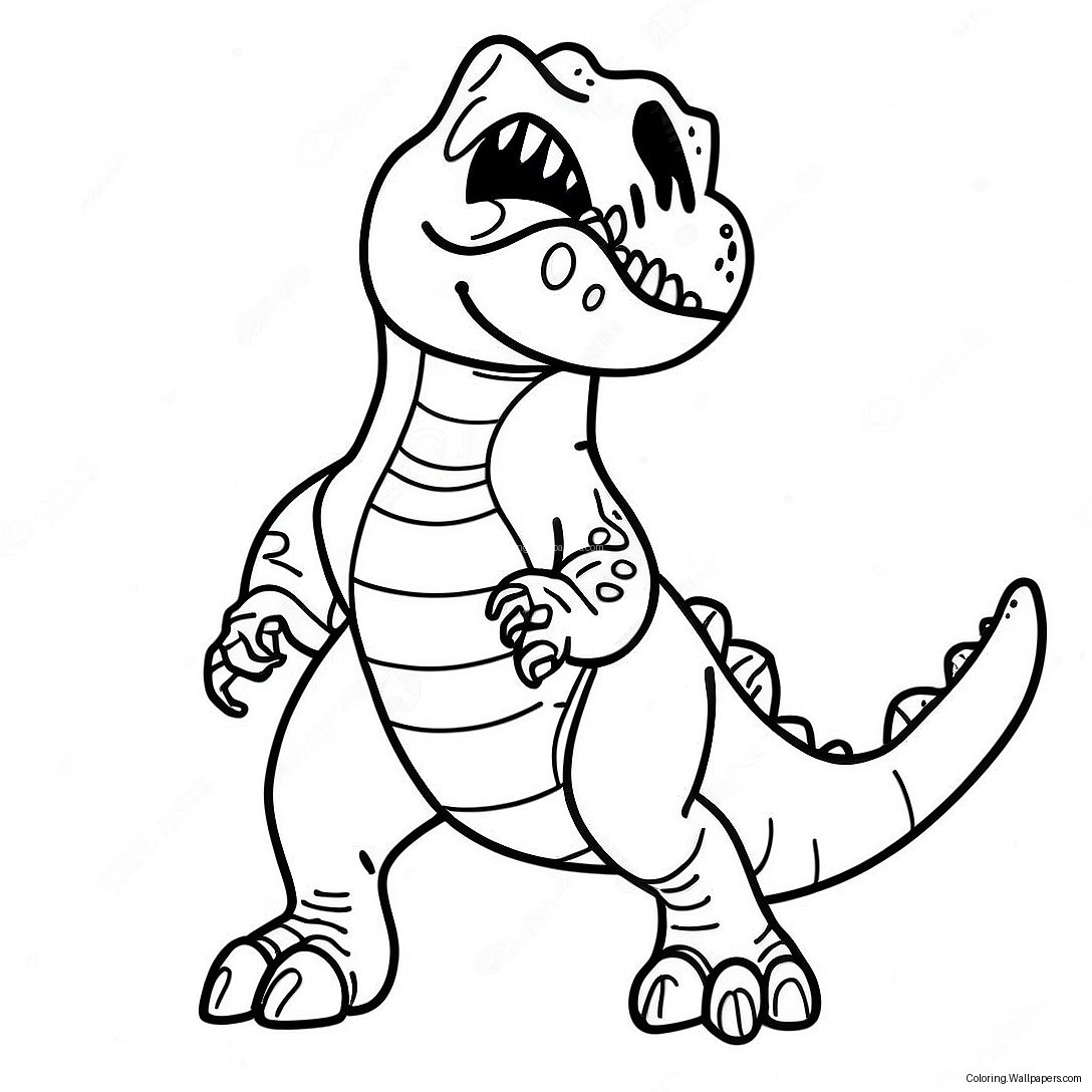 Página Para Colorear T-Rex Feroz Rugiendo 31779