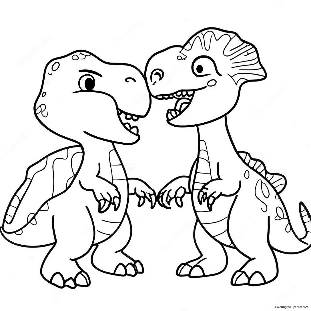 Fryktinngytende T-Rex Vs. Triceratops Fargeleggingsark 39528