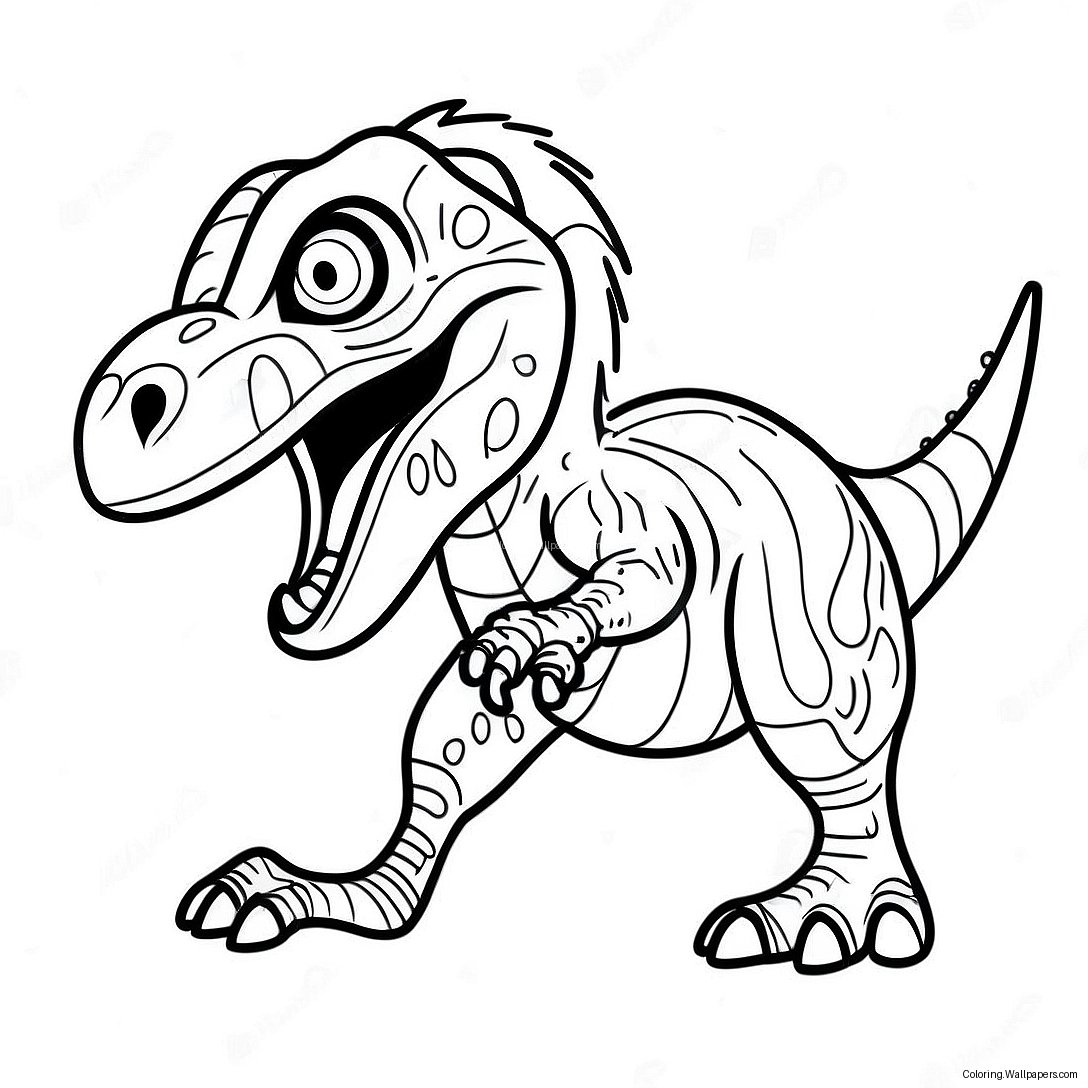 Ferocious Velociraptor Attack Coloring Page 39068