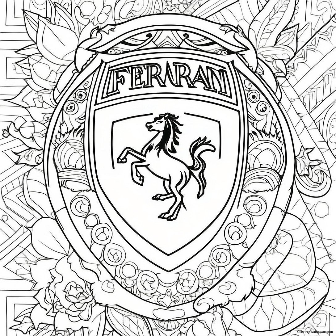 Ferrari Logosu Boyama Sayfası (640-505)