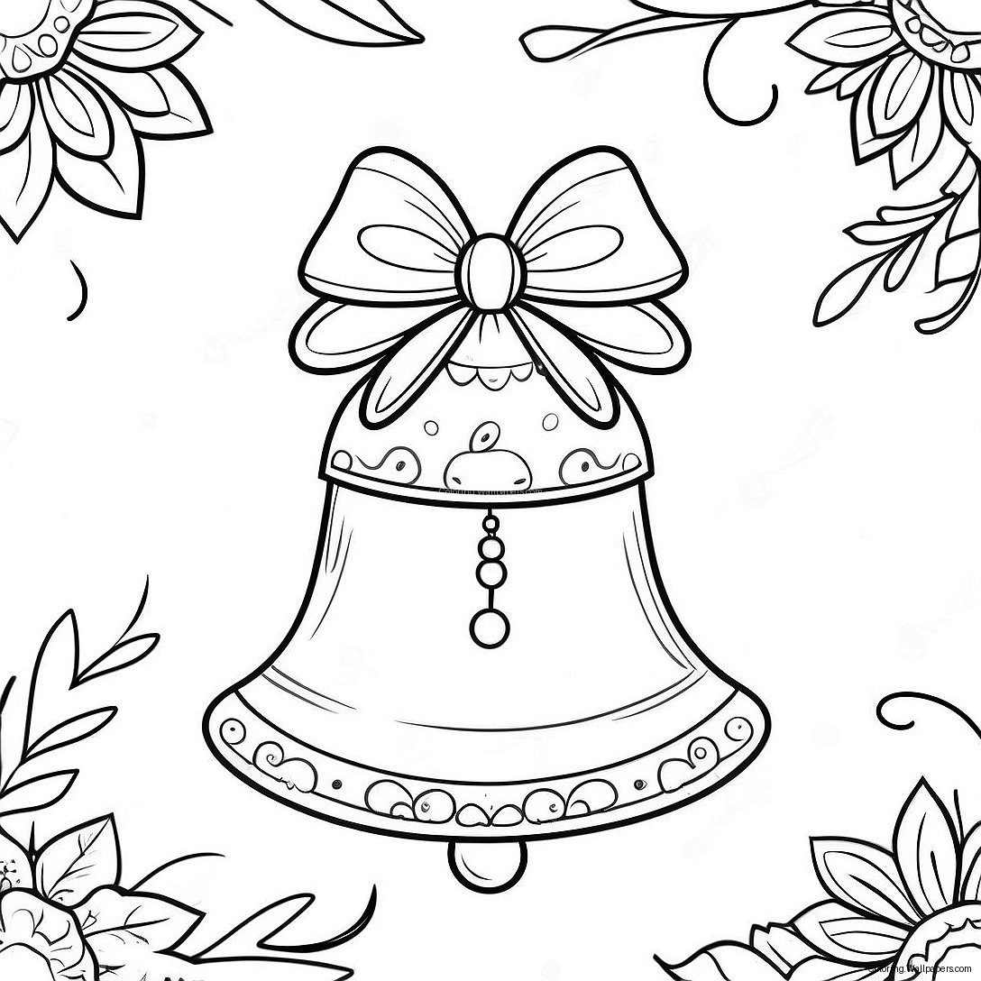 Festive Christmas Bell Coloring Page 58776