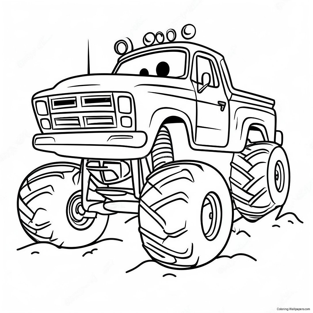 Page À Colorier Monster Truck De Noël Roulant Dans La Neige 44102