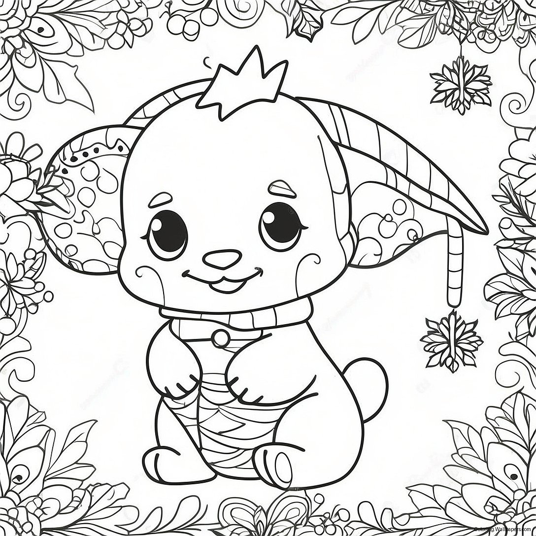 Festive Christmas Stitch Decoration Coloring Page 5271