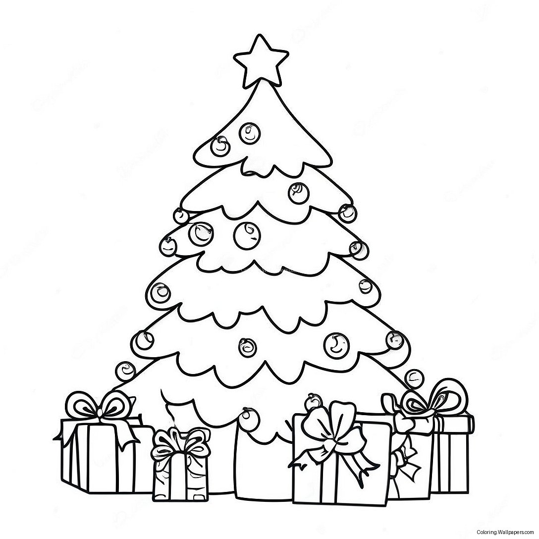 Festive Christmas Tree Coloring Page 8511