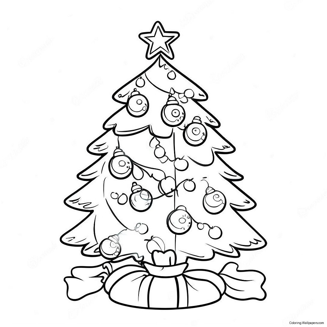 Festive Christmas Tree Coloring Page 8512