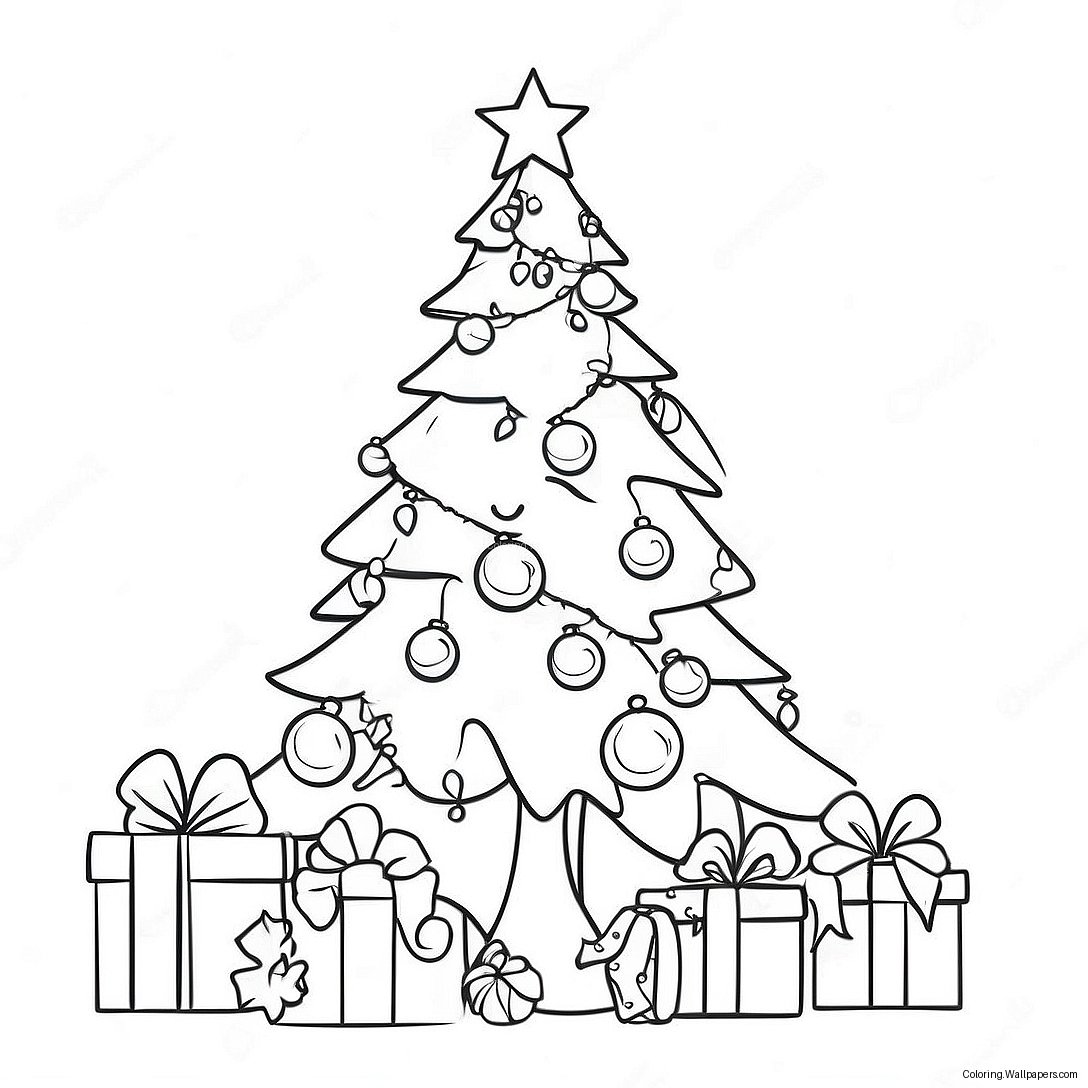 Festive Christmas Tree Coloring Page 12255